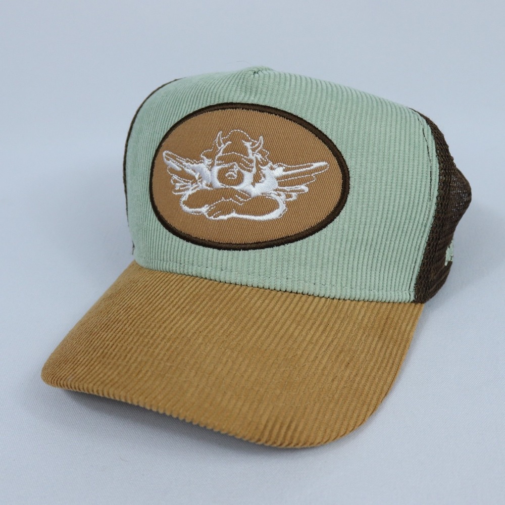 Boys Lie Corduroy Saguaro Green Brown Cherub Mesh Snapback Trucker Hat Cap OS